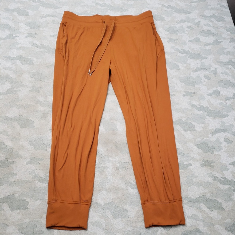 Lululemon Joggers Pants Womens 14 Tan Pockets Drawstring Gym Fitness Yoga